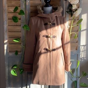 Cole Haan partial wool faux fur lined hood jacket